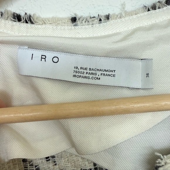 IRO Tweed Houndstooth Jacket Small Black and White - Picture 3 of 9